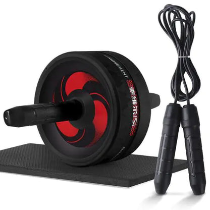 2-in-1 Ab Roller and Jump Rope Set with Mat