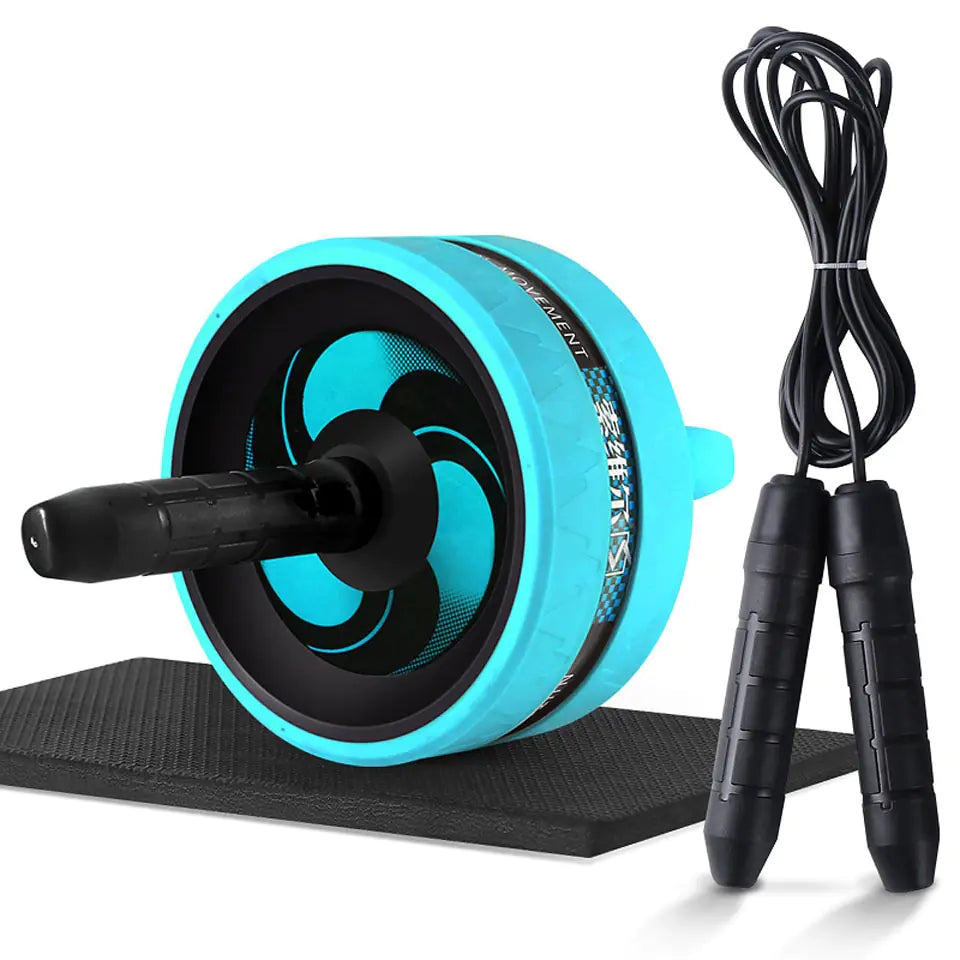 2-in-1 Ab Roller and Jump Rope Set with Mat