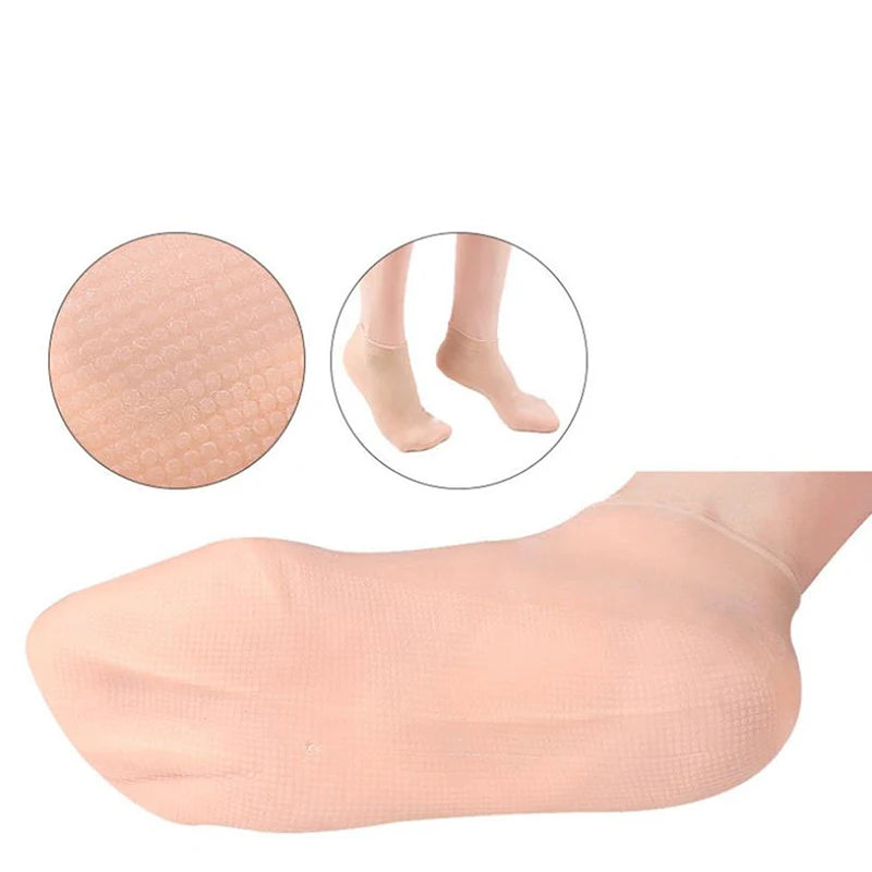 1Pair Feet Care Socks Spa Home Use New Silicone Moisturizing Gel Heel Socks Cracked Foot Skin Care Protectors anti Cracking