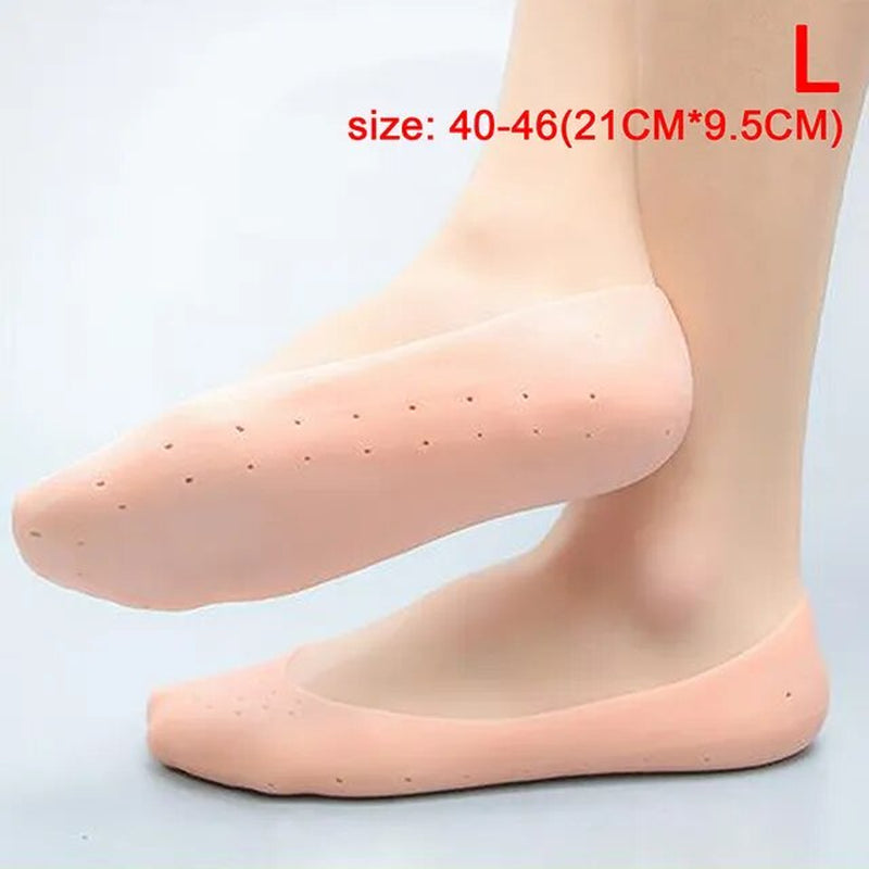 1Pair Silicone Foot Chapped Care Tool Moisturizing Gel Heel Socks Cracked Skin Care Protector Pedicure Health Massager