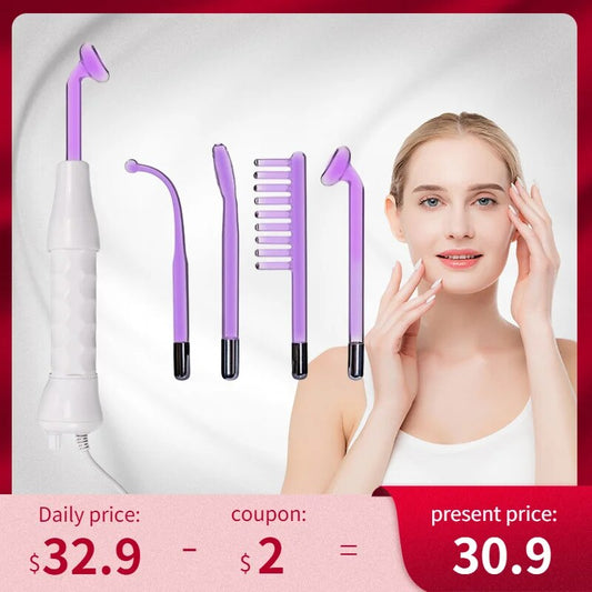 Abay Apparatus High Frequency Facial Machine for Hair Face Electrotherapy Wand Argon Treatment Acne D'Arsonval Skin Care