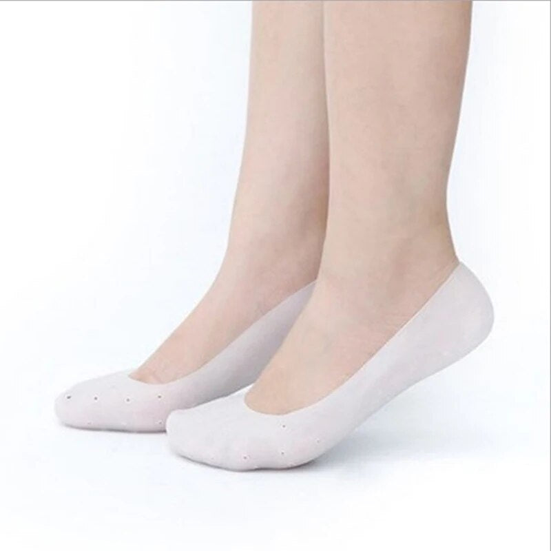 1Pair Silicone Foot Chapped Care Tool Moisturizing Gel Heel Socks Cracked Skin Care Protector Pedicure Health Massager